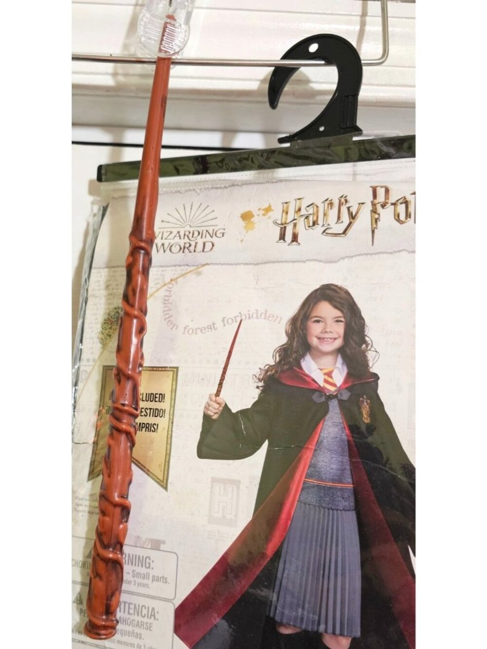 Harry Potter Hermione Girls Deluxe Costume 4-6X Dress Robe Wand Sorting Hat Kids - Picture 4 of 8